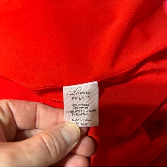 Lovers + Friends Red Off-The-Shoulder Maxi Dress Size XL Slit Elegant Glamorous - Picture 13 of 14
